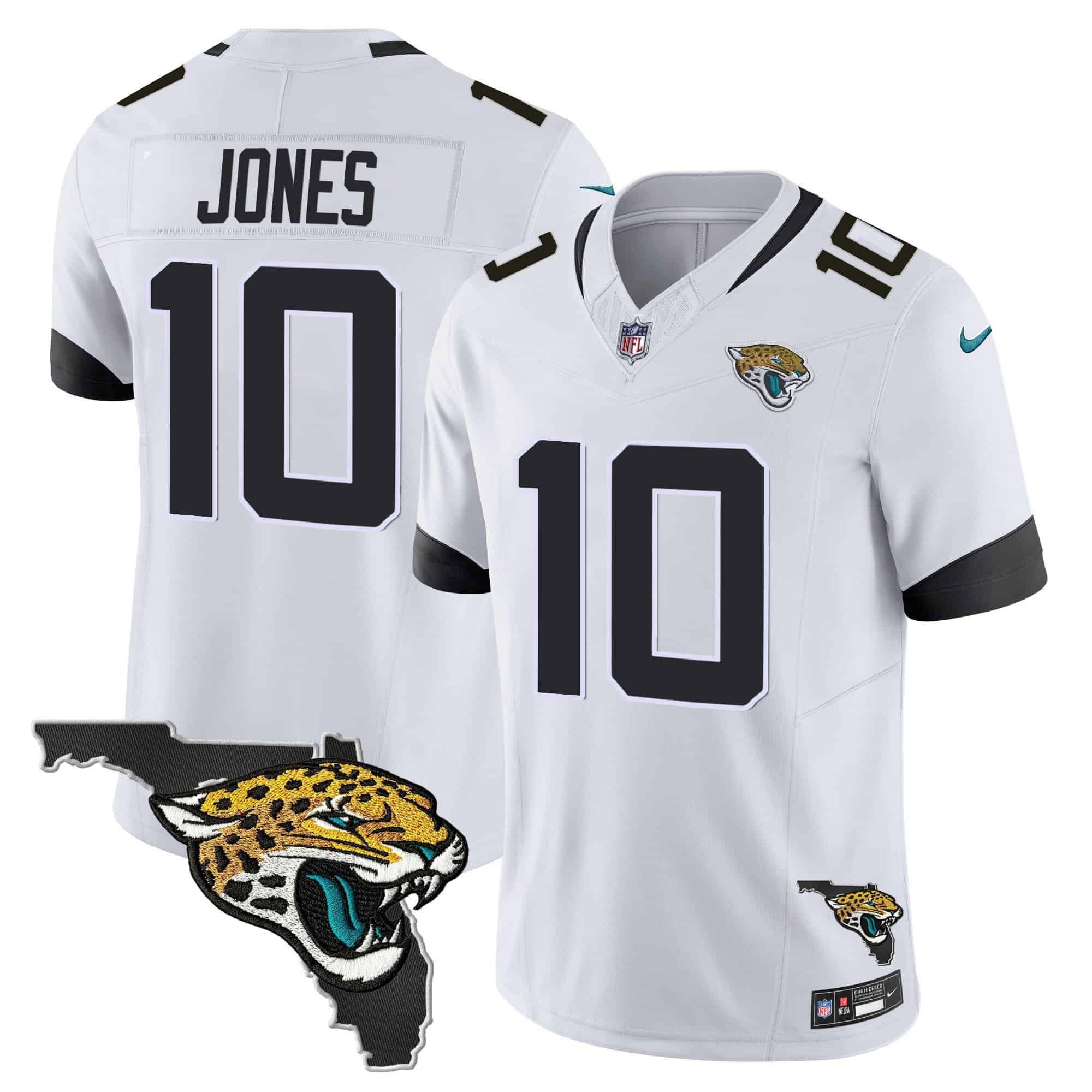 Men Jacksonville Jaguars #10 Jones White 2024 Nike Florida Patch Vapor NFL Jersey->indianapolis colts->NFL Jersey
